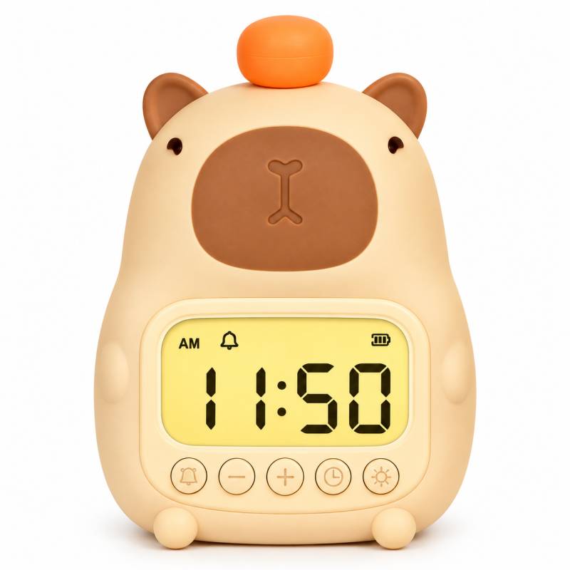CappyClock – Niedlich & vielseitig – Digitaler Kinderwecker mit Nachtlicht Capybara | Pädagogisches Holzspielzeug CappyClock – Niedlich & vielseitig – Digitaler Kinderwecker mit Nachtlicht Capybara | Pädagogisches Holzspielzeug von Mein Kleines Baby