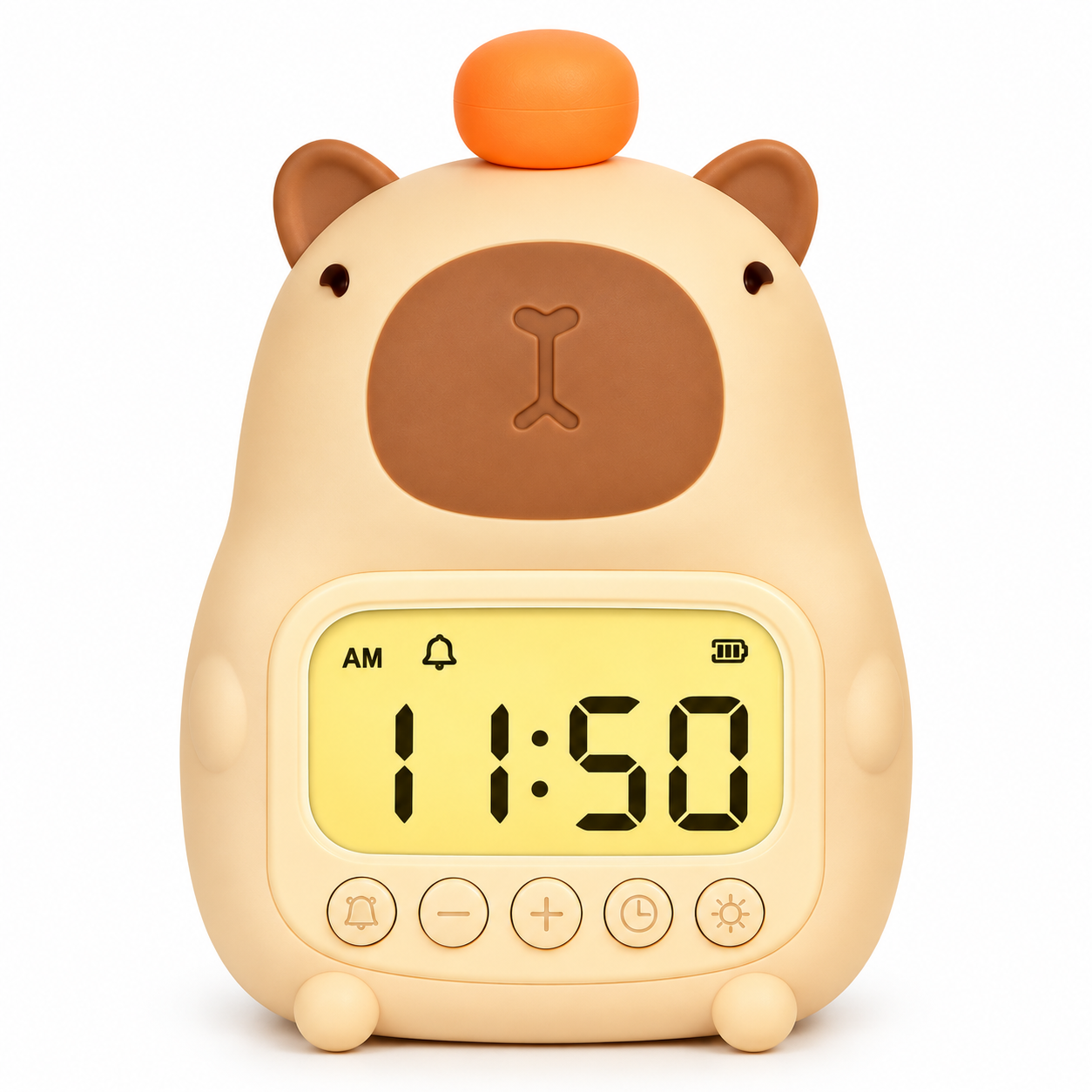 CappyClock – Niedlich & vielseitig – Digitaler Kinderwecker mit Nachtlicht Capybara | Pädagogisches Holzspielzeug von Mein Kleines Baby