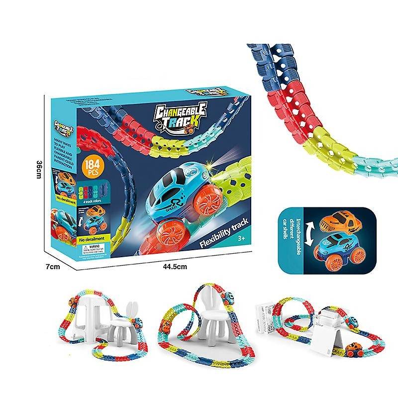 Car Adventure™ | Udvikler kreativiteten - Fleksibel racerbane 138 stykker (3.3 meter) + GRATIS 46 stykker | Pädagogisches Holzspielzeug von Mein Kleines Baby