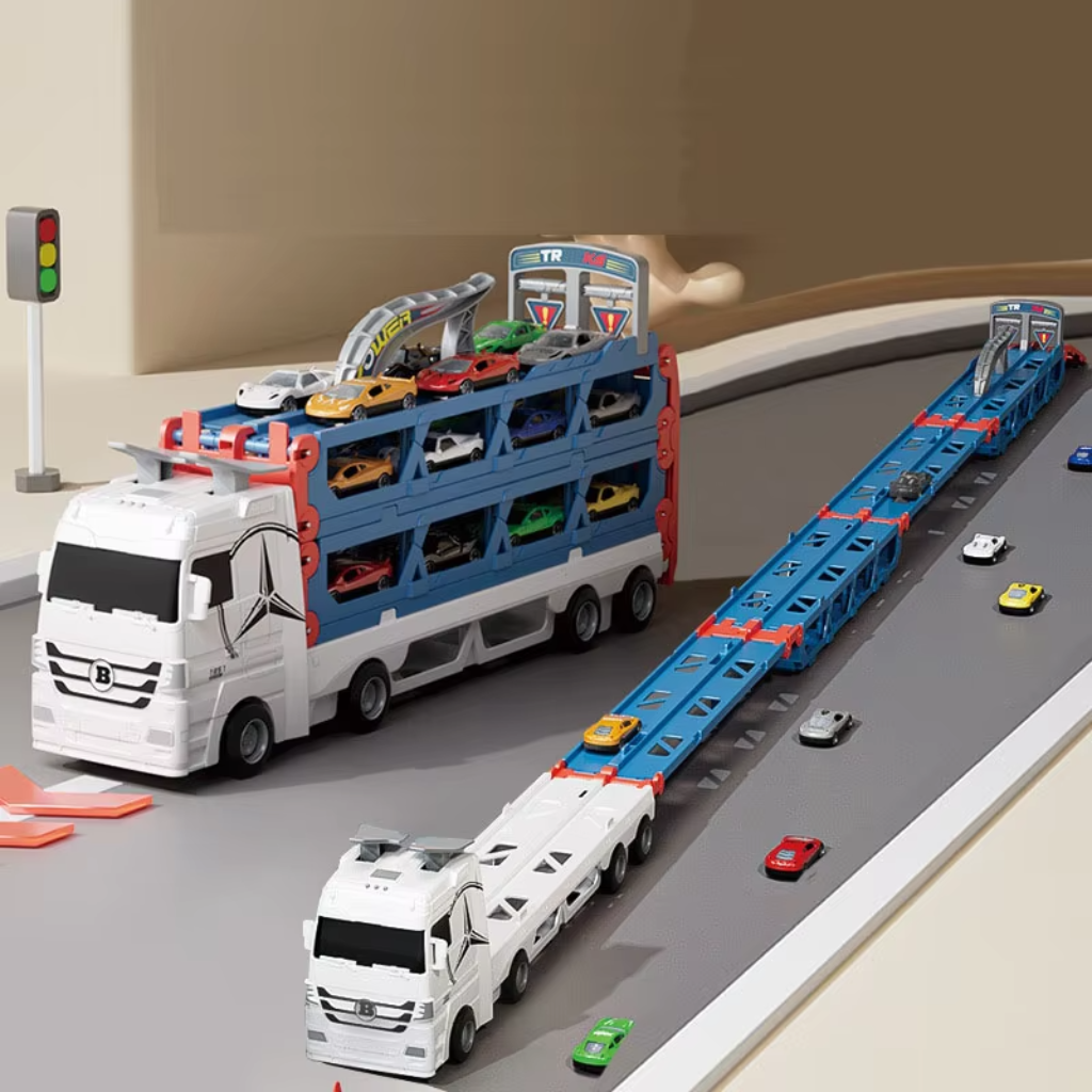 CarHauler – Verspielt & abenteuerlich – Autotransporter-Spielset mit Rennwagen | Pädagogisches Holzspielzeug CarHauler – Verspielt & abenteuerlich – Autotransporter-Spielset mit Rennwagen | Pädagogisches Holzspielzeug von Mein Kleines Baby