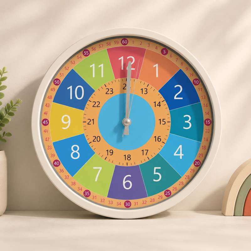 ChildrenTime – Unabhängig & leise - pädagogische Kinder-Wanduhr Regenboog | Pädagogisches Holzspielzeug ChildrenTime – Unabhängig & leise - pädagogische Kinder-Wanduhr Regenboog | Pädagogisches Holzspielzeug von Mein Kleines Baby