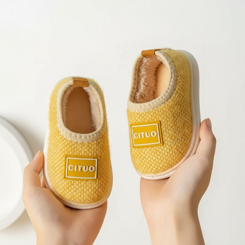 Cituo– Warm&Weich– Winter-Hausschuhe Goldgelb / 180 (5–6 Jahre) | Pädagogisches Holzspielzeug von Mein Kleines Baby