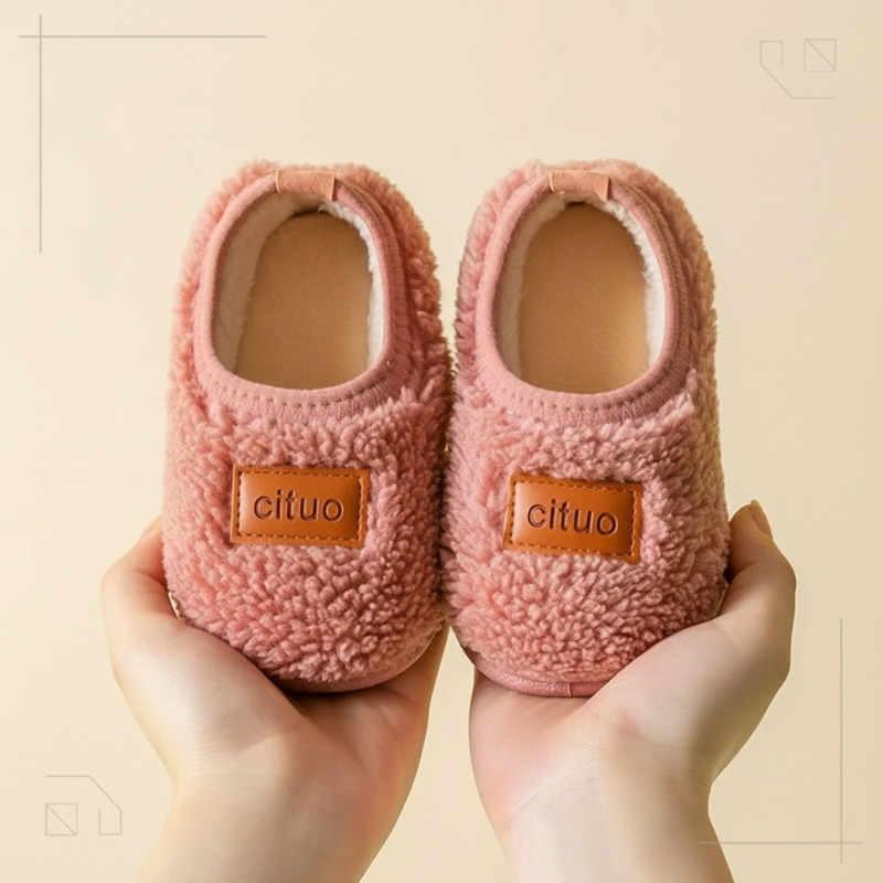 Cituo– Warm&Weich– Winter-Hausschuhe Lammwolle Rosa / 190 (6–7 Jahre) | Pädagogisches Holzspielzeug von Mein Kleines Baby