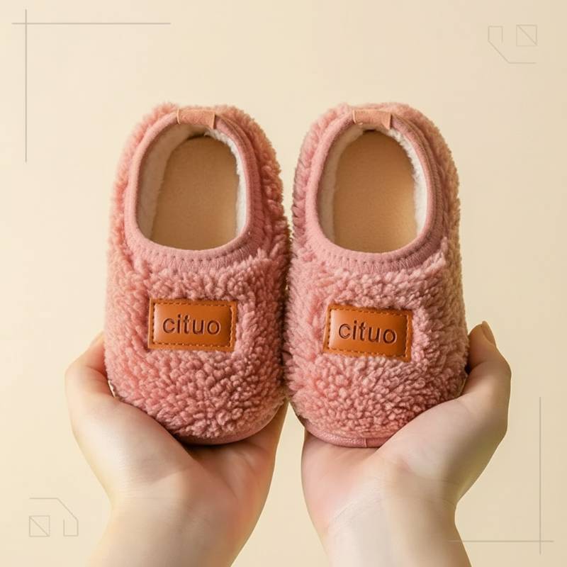 Cituo– Warm&Weich– Winter-Hausschuhe Lammwolle Rosa / 190 (6–7 Jahre) | Pädagogisches Holzspielzeug von Mein Kleines Baby