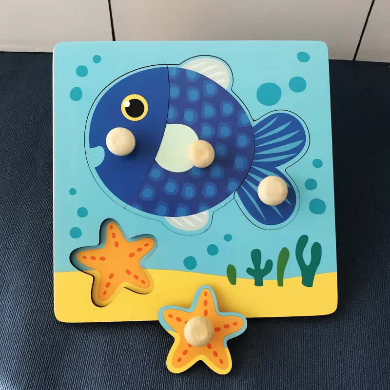 Clever Puzzle™ - Intelligentes Spielen - Holzpuzzle Fisch | Pädagogisches Holzspielzeug von Mein Kleines Baby