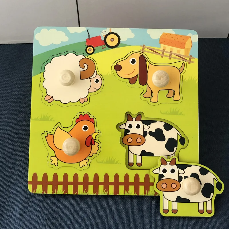 Clever Puzzle™ - Intelligentes Spielen - Holzpuzzle Nutztiere | Pädagogisches Holzspielzeug von Mein Kleines Baby