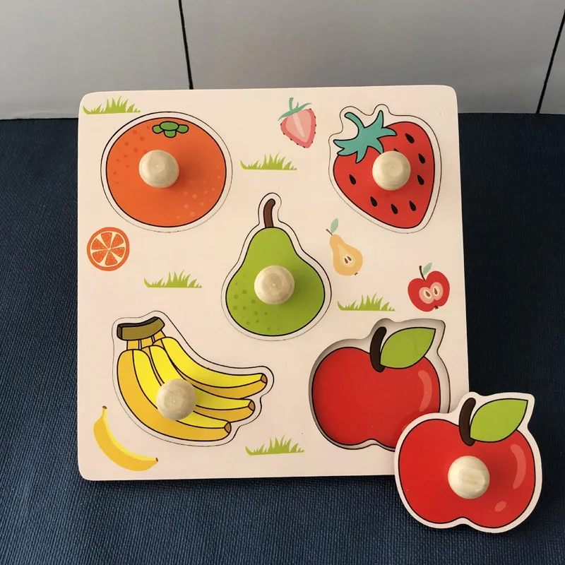 Clever Puzzle™ - Intelligentes Spielen - Holzpuzzle Obst | Pädagogisches Holzspielzeug von Mein Kleines Baby
