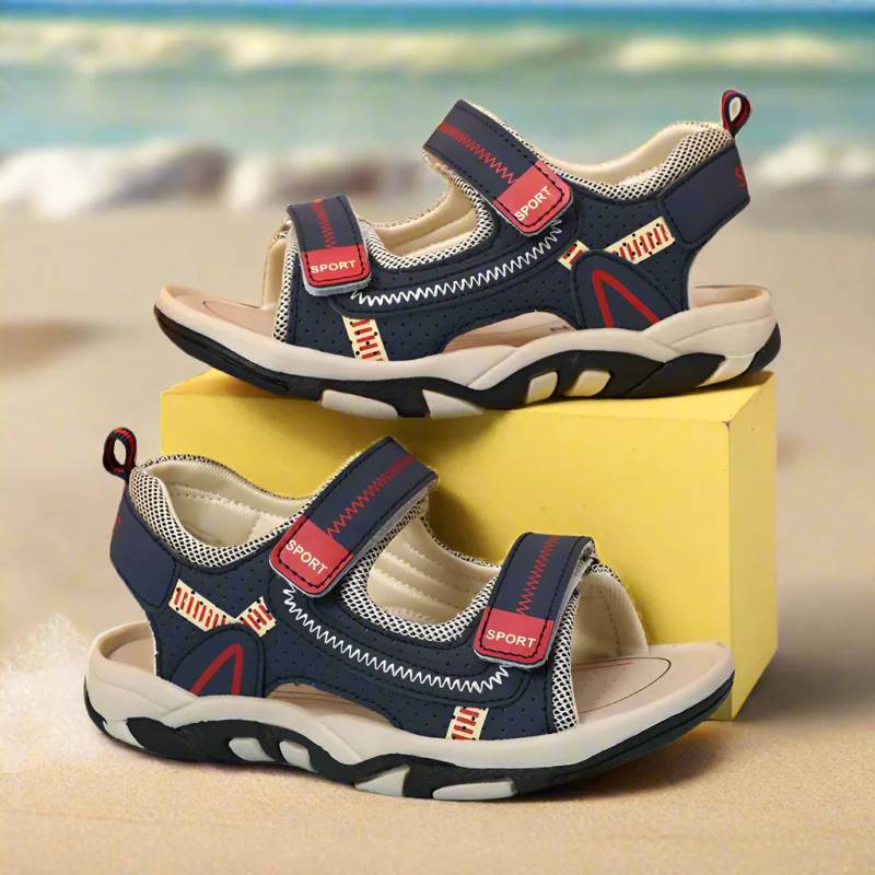 CoastWalk– Weich&rutschfest– Sommersandalen Blau / 35 (22.3 cm / 7–8 Jahre) | Pädagogisches Holzspielzeug von Mein Kleines Baby