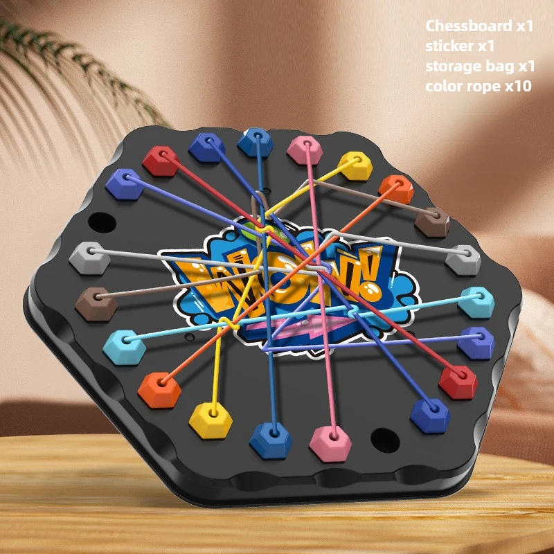 Color Rope Logic Game – Denken & Interaktiv – Brettspiel Schwarz | Pädagogisches Holzspielzeug von Mein Kleines Baby