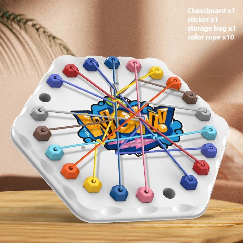 Color Rope Logic Game – Denken & Interaktiv – Brettspiel Weiß | Pädagogisches Holzspielzeug von Mein Kleines Baby