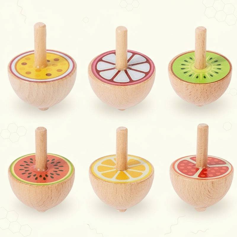ColorSpin– Holz&Spielzeug– Holz-Fidget-Kreisel Obst (Holzfarbe) | Pädagogisches Holzspielzeug von Mein Kleines Baby