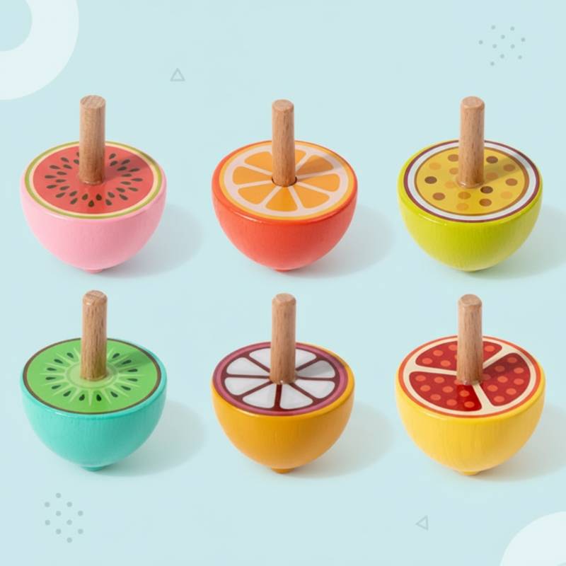 ColorSpin– Holz&Spielzeug– Holz-Fidget-Kreisel Obst (farbig) | Pädagogisches Holzspielzeug von Mein Kleines Baby