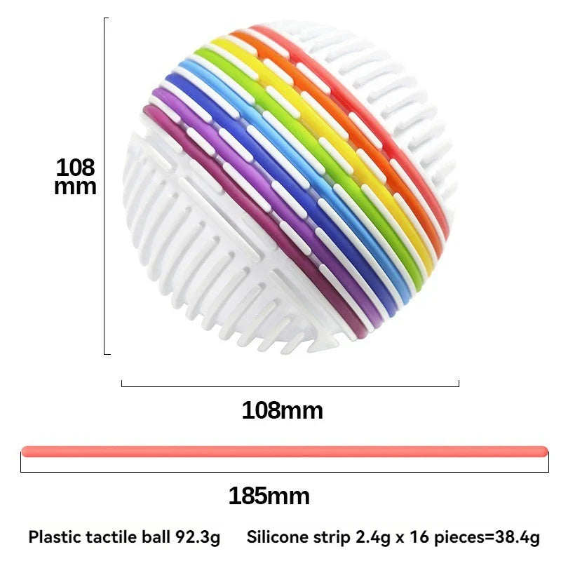 Colorful Sensory Ball™ - Entspannend&kreativ - Sensorischer Spielball Mehrfarbig | Pädagogisches Holzspielzeug von Mein Kleines Baby