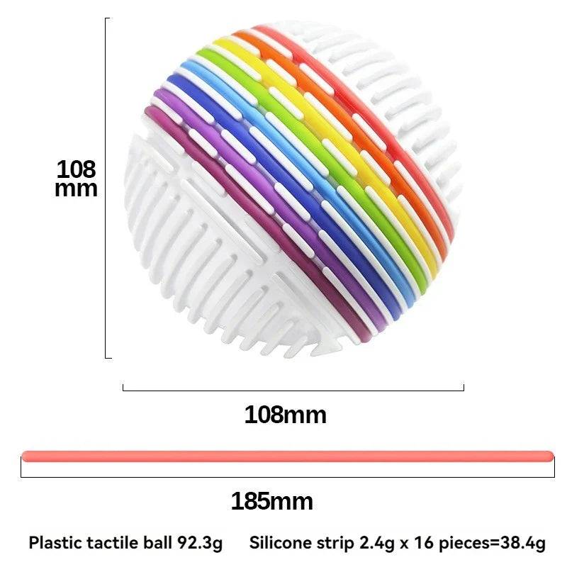 Colorful Sensory Ball™ - Entspannend&kreativ - Sensorischer Spielball Mehrfarbig | Pädagogisches Holzspielzeug von Mein Kleines Baby
