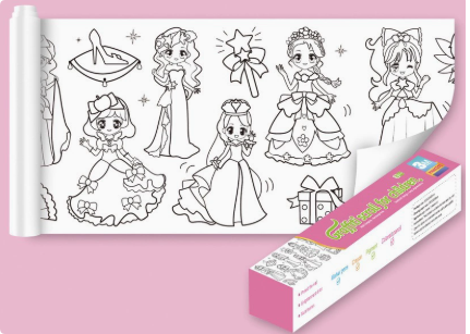 ColoringPaper™ - Entfesseln Sie die Kreativität Ihrer Kleinen! - XXL-Malpapier Prinzessinnen | Pädagogisches Holzspielzeug von Mein Kleines Baby