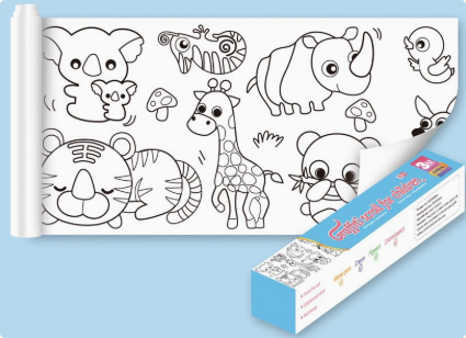 ColoringPaper™ - Entfesseln Sie die Kreativität Ihrer Kleinen! - XXL-Malpapier Tiere | Pädagogisches Holzspielzeug von Mein Kleines Baby
