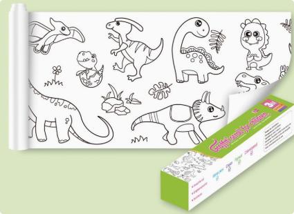 ColoringPaper™ - Entfesseln Sie die Kreativität Ihrer Kleinen! - XXL-Malpapier Dinos | Pädagogisches Holzspielzeug von Mein Kleines Baby