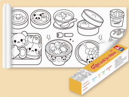 ColoringPaper™ - Entfesseln Sie die Kreativität Ihrer Kleinen! - XXL-Malpapier Essen | Pädagogisches Holzspielzeug von Mein Kleines Baby
