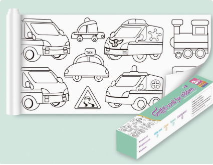 ColoringPaper™ - Entfesseln Sie die Kreativität Ihrer Kleinen! - XXL-Malpapier Fahrzeuge | Pädagogisches Holzspielzeug von Mein Kleines Baby