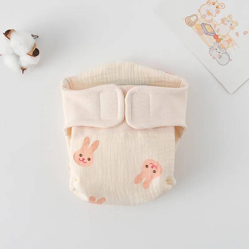 ComfyCotton– Wasserdicht&sicher– Übungshosen aus Bio-Baumwolle Kleines rosa Kaninchen / M (5.5-10kg) - 3-9 Monate | Pädagogisches Holzspielzeug von Mein Kleines Baby