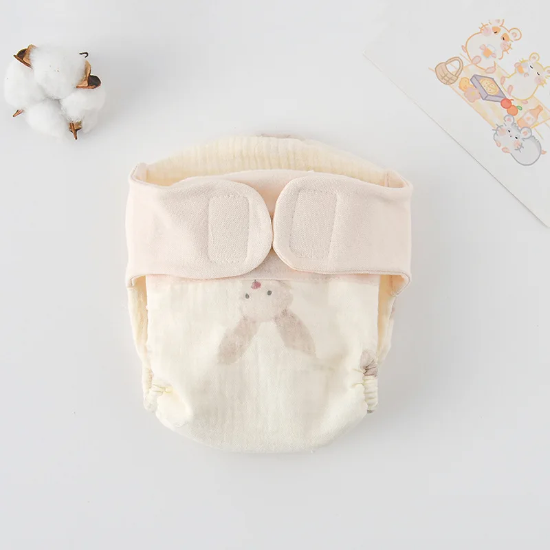 ComfyCotton– Wasserdicht&sicher– Übungshosen aus Bio-Baumwolle Langohriges Kaninchen / S (0-5kg) - 0-3 Monate | Pädagogisches Holzspielzeug von Mein Kleines Baby