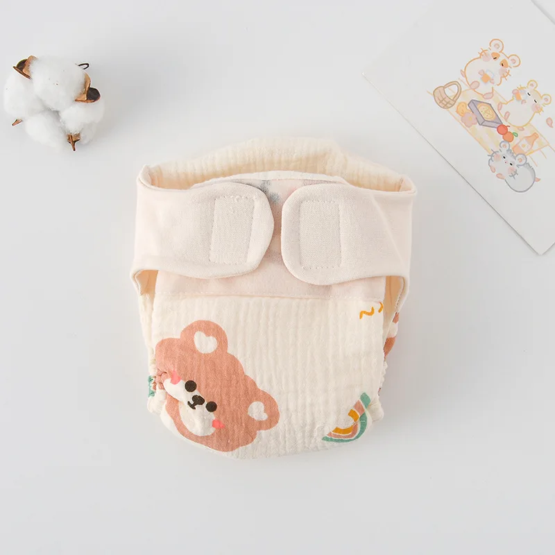 ComfyCotton– Wasserdicht&sicher– Übungshosen aus Bio-Baumwolle Regenbogenbär / S (0-5kg) - 0-3 Monate | Pädagogisches Holzspielzeug von Mein Kleines Baby