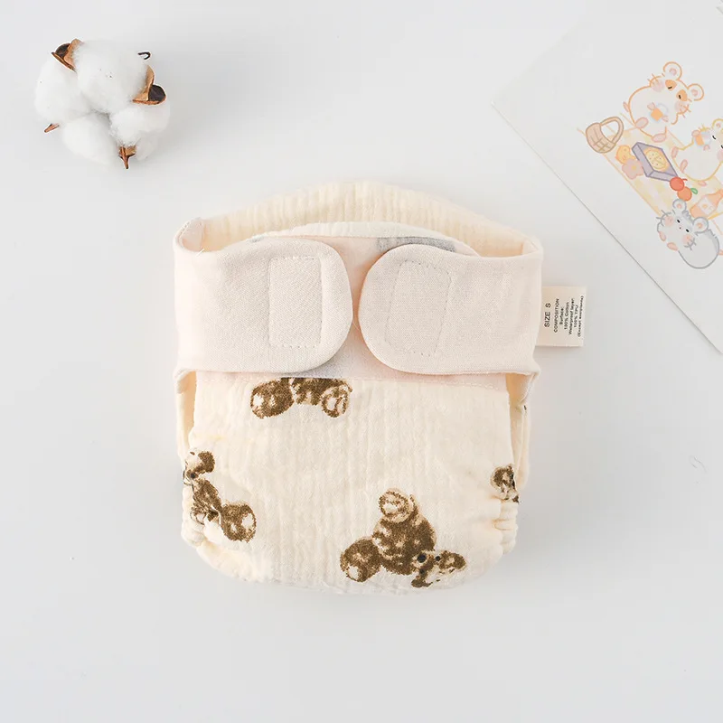 ComfyCotton– Wasserdicht&sicher– Übungshosen aus Bio-Baumwolle Teddybär / M (5.5-10kg) - 3-9 Monate | Pädagogisches Holzspielzeug von Mein Kleines Baby