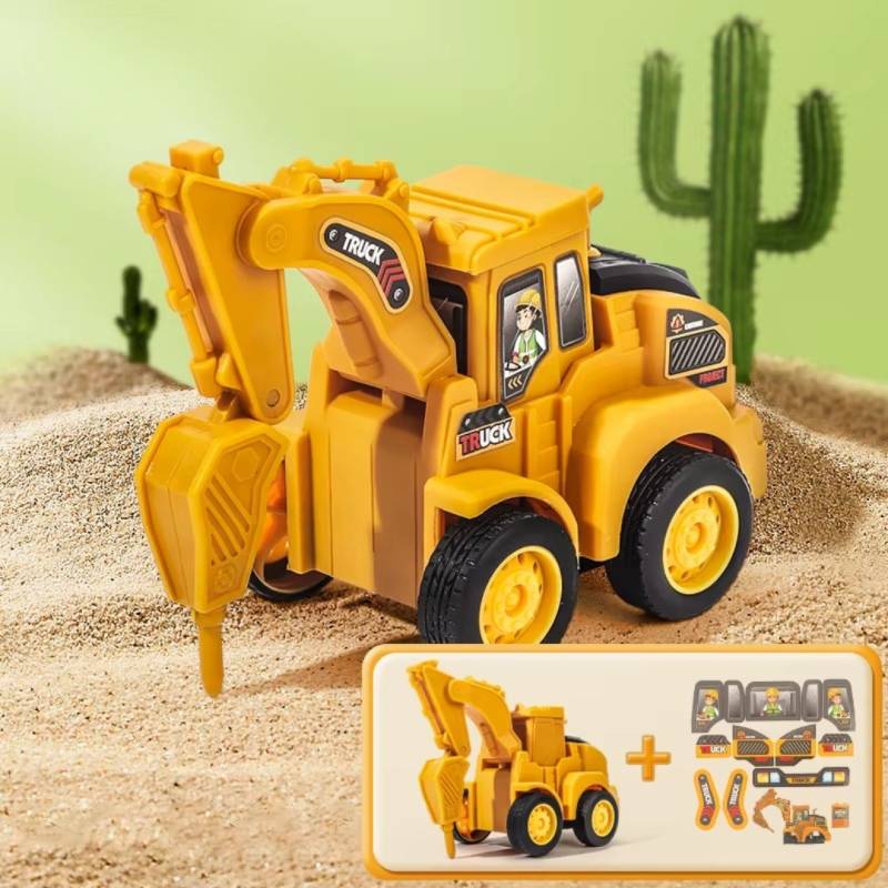 Construction Toy™ - Kleine Ingenieure in Aktion - Spielzeugbagger Erdbewegungsmaschine | Pädagogisches Holzspielzeug von Mein Kleines Baby