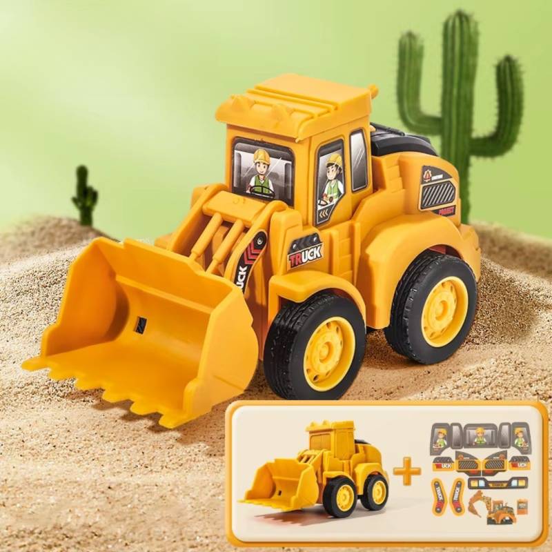 Construction Toy™ - Små ingeniører i aktion - Legetøjsgravemaskine Bulldozer | Pädagogisches Holzspielzeug von Mein Kleines Baby