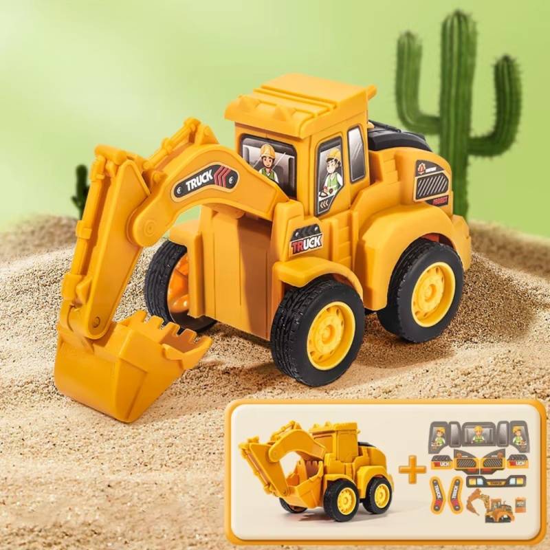 Construction Toy™ - Små ingeniører i aktion - Legetøjsgravemaskine Gravemaskine | Pädagogisches Holzspielzeug von Mein Kleines Baby