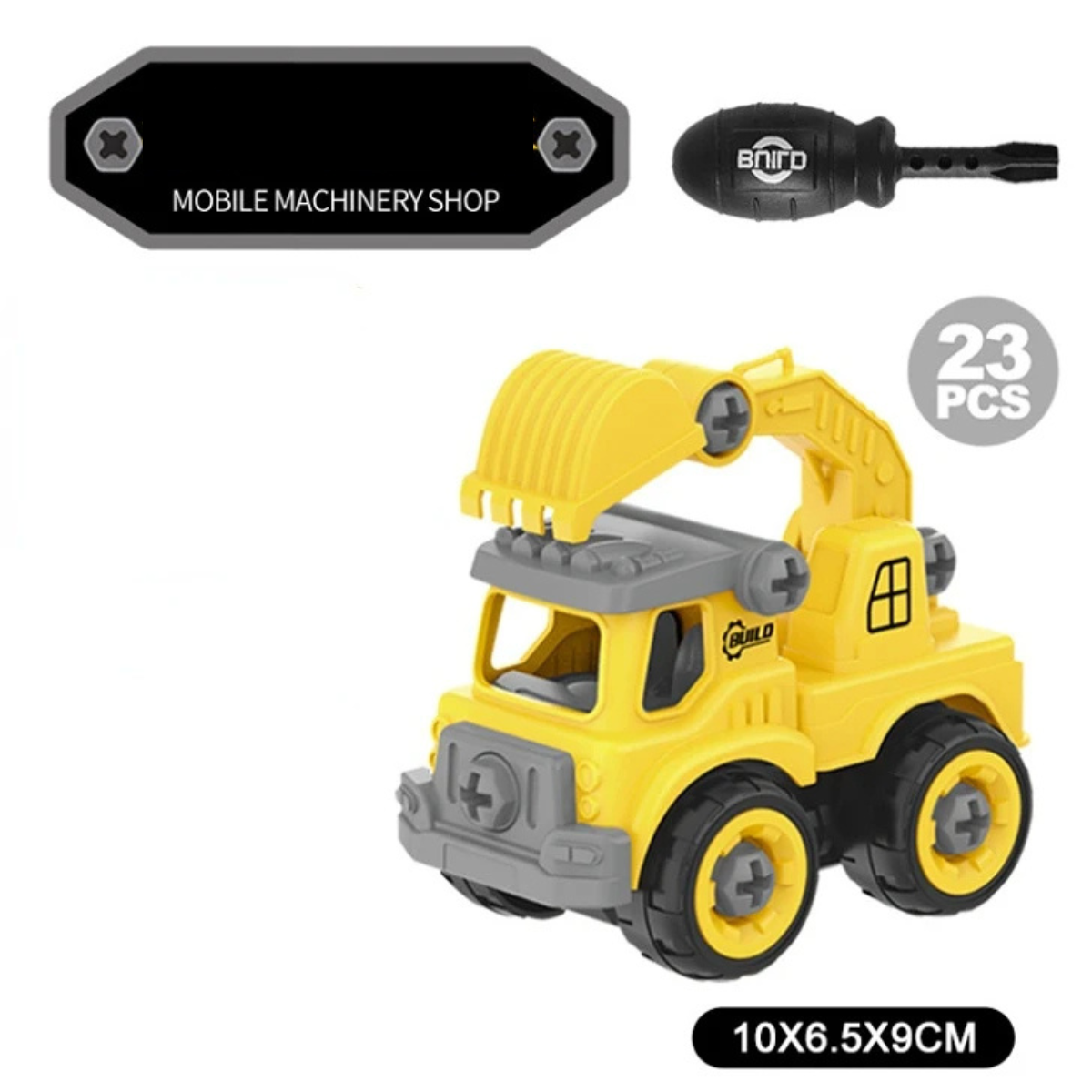 Construction Trucks™ - Technik und Fantasie mit Baufahrzeugen - DIY Baustellen-Fahrzeug Bagger 2 | Pädagogisches Holzspielzeug von Mein Kleines Baby