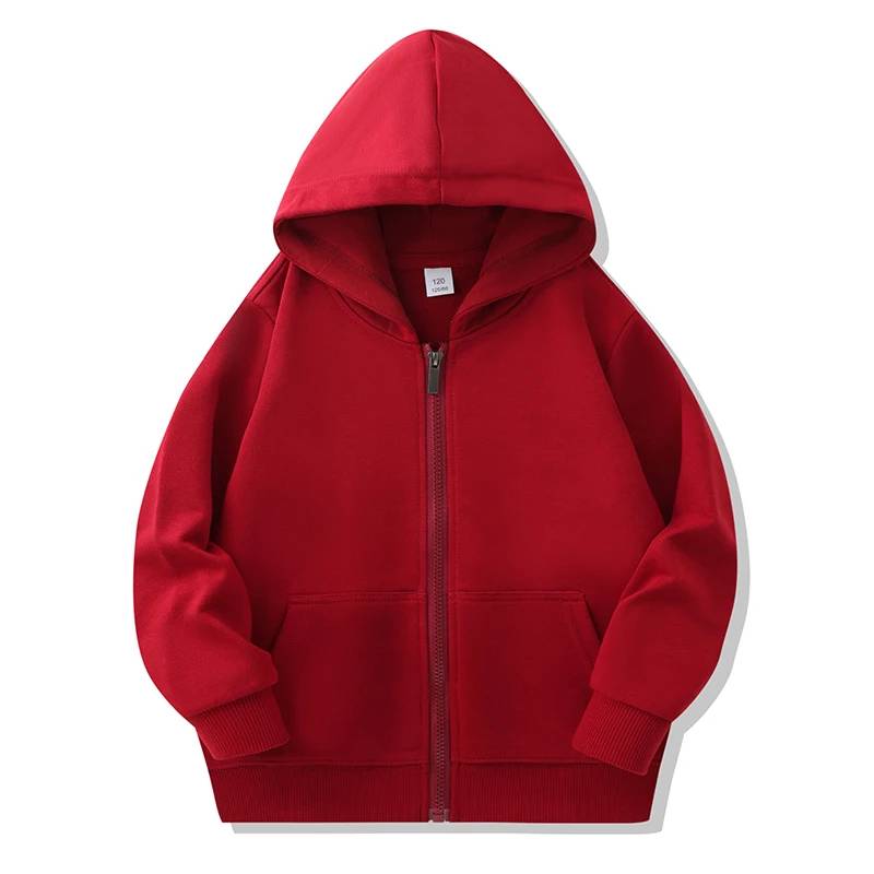 CoolKids – Cool & warm – Hoodie mit Reißverschluss Dunkelrot / 130 (6-7 Jahre) | Pädagogisches Holzspielzeug von Mein Kleines Baby