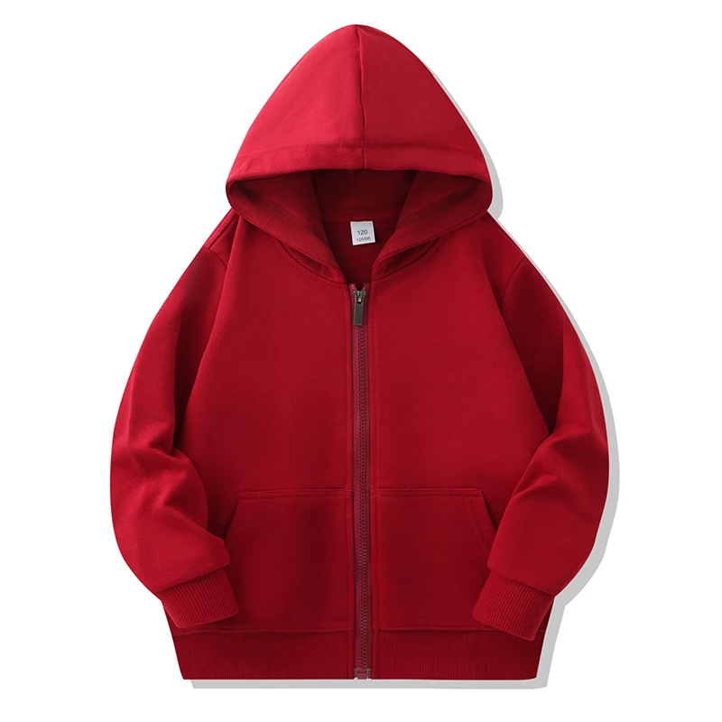 CoolKids – Cool & warm – Hoodie mit Reißverschluss Dunkelrot / 130 (6-7 Jahre) | Pädagogisches Holzspielzeug von Mein Kleines Baby