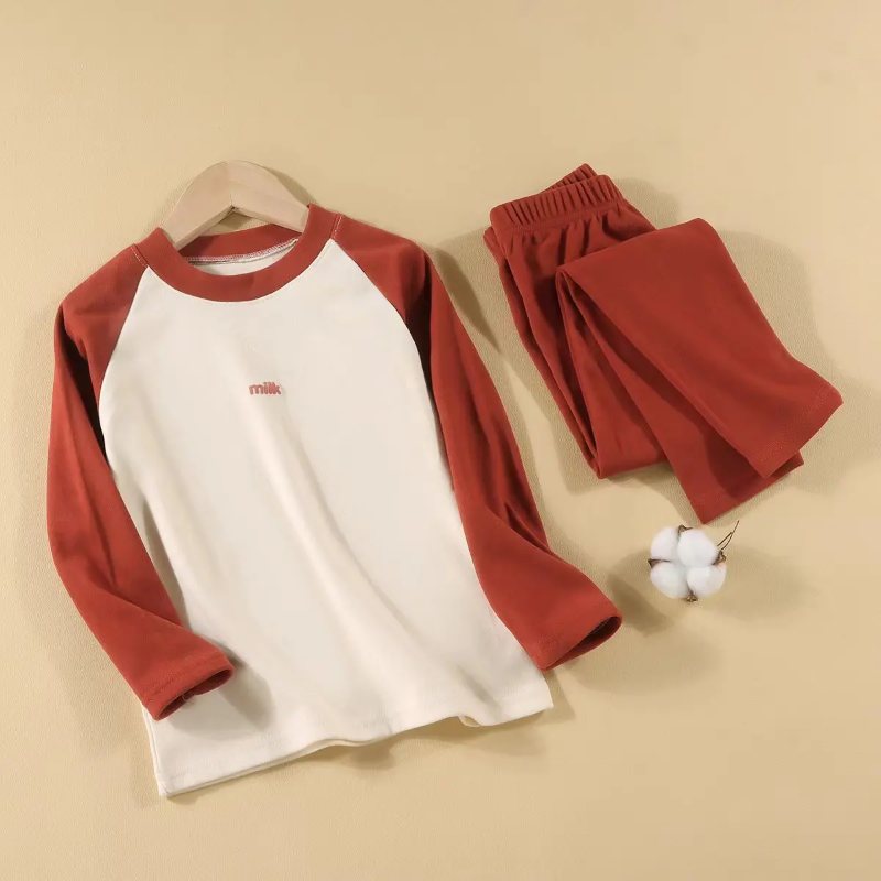 CozyBabe – Weich & bequem – Kinder-Pyjama-Set Rot / 140 (7–8 Jahre) | Pädagogisches Holzspielzeug von Mein Kleines Baby
