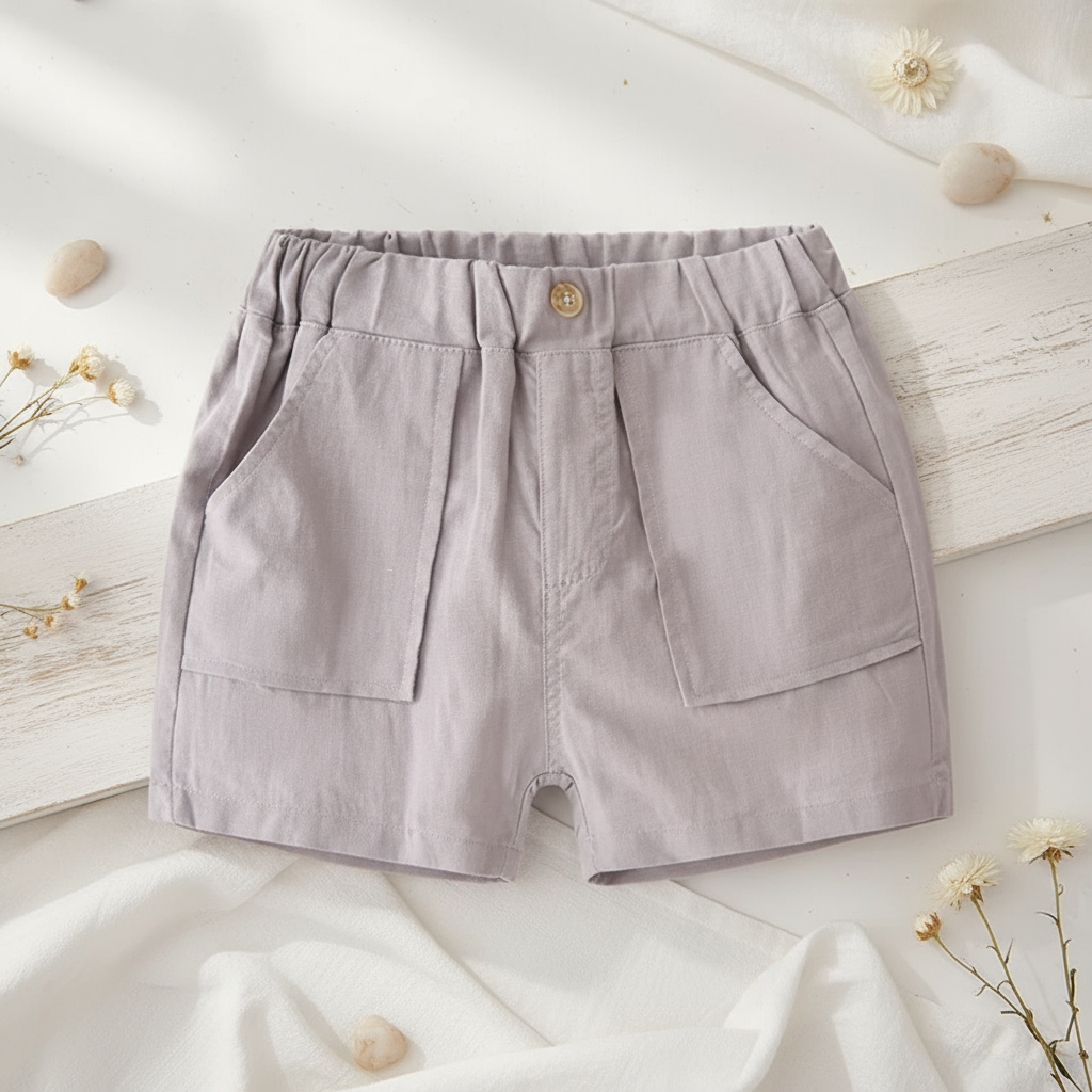 CozyMove– Weich&Frei– Kurze Hose „Shorts“ Grau / 90 (2–3 Jahre) | Pädagogisches Holzspielzeug von Mein Kleines Baby