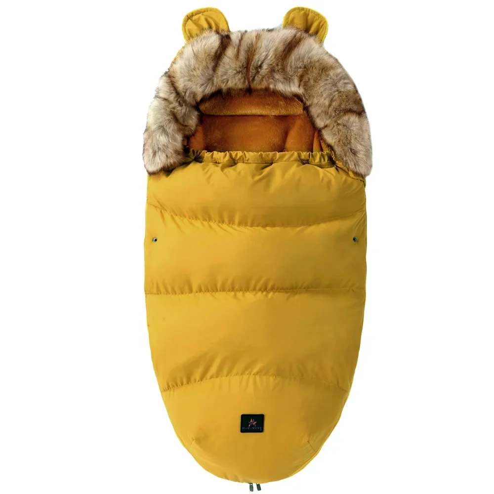 CozyRide – Warm & Gemütlich – Babyschlafsack für den Kinderwagen Gelb | Pädagogisches Holzspielzeug von Mein Kleines Baby