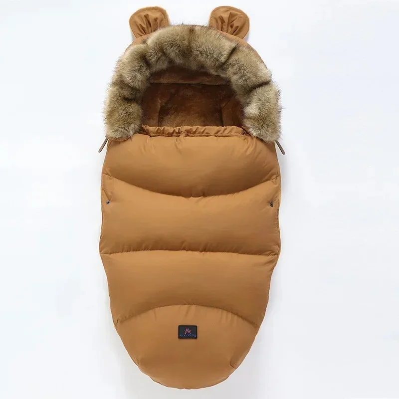 CozyRide – Warm & Gemütlich – Babyschlafsack für den Kinderwagen Kaki | Pädagogisches Holzspielzeug von Mein Kleines Baby