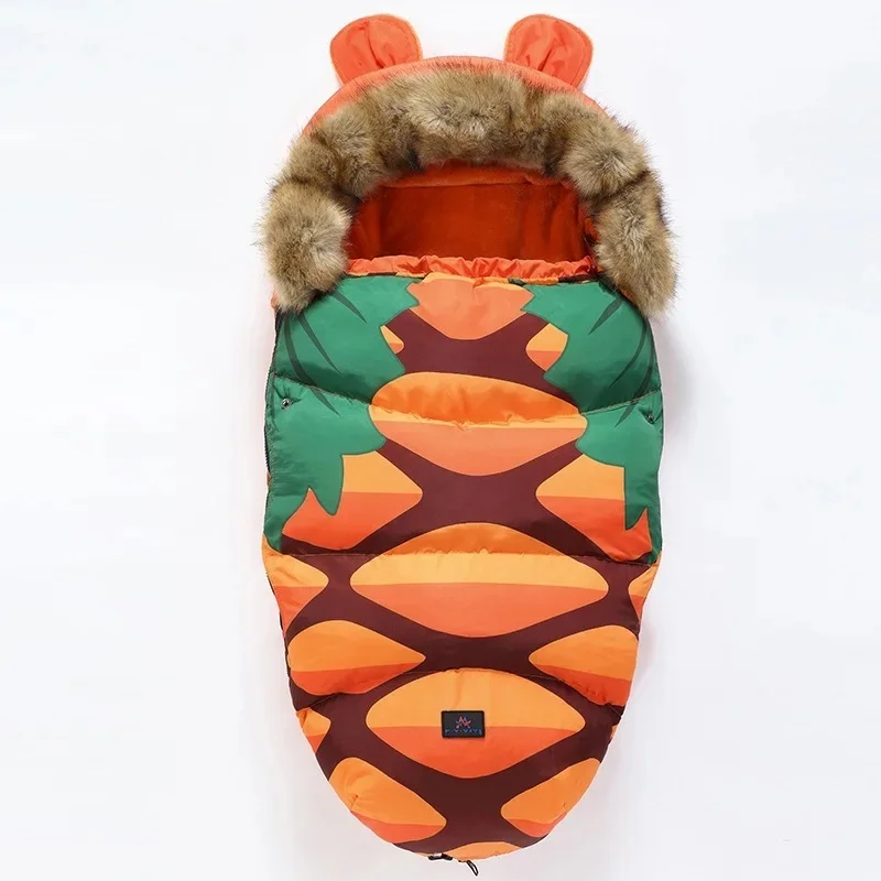 CozyRide – Warm & Gemütlich – Babyschlafsack für den Kinderwagen Orange | Pädagogisches Holzspielzeug von Mein Kleines Baby