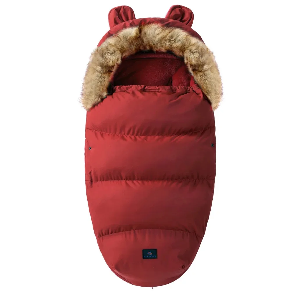 CozyRide – Warm & Gemütlich – Babyschlafsack für den Kinderwagen Rot | Pädagogisches Holzspielzeug von Mein Kleines Baby