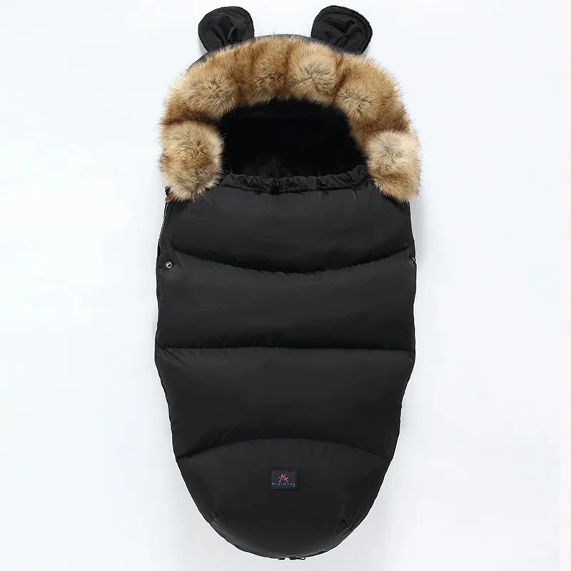 CozyRide – Warm & Gemütlich – Babyschlafsack für den Kinderwagen Schwarz | Pädagogisches Holzspielzeug von Mein Kleines Baby