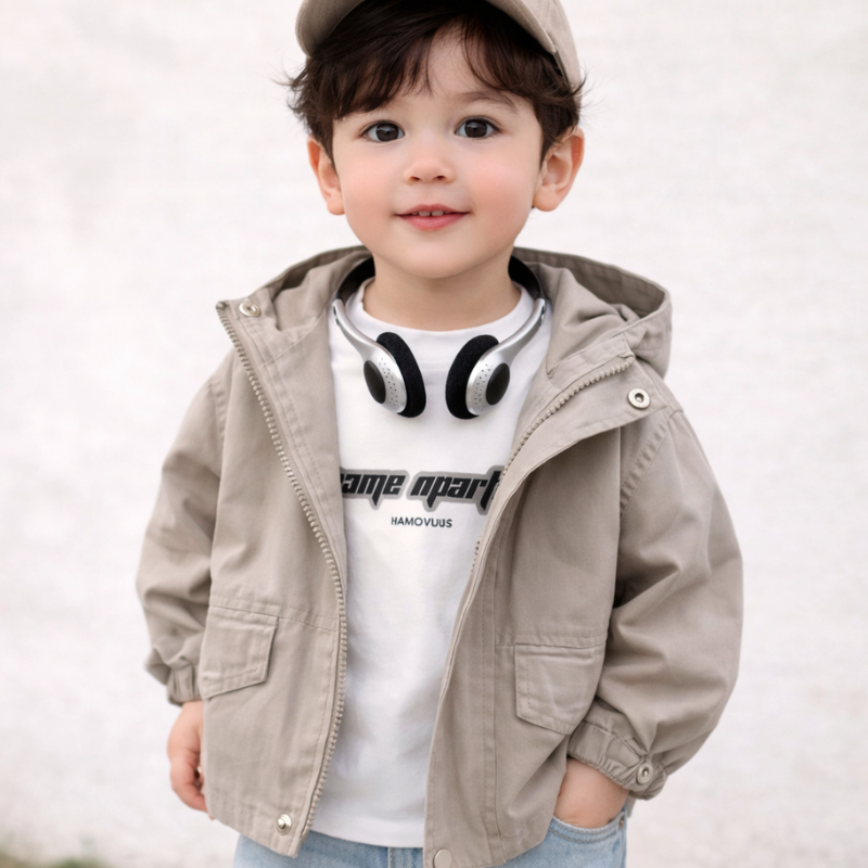 CozyShield– Winddicht&bequem– Kinderparka Grau / 100 (3 Jahre) | Pädagogisches Holzspielzeug von Mein Kleines Baby