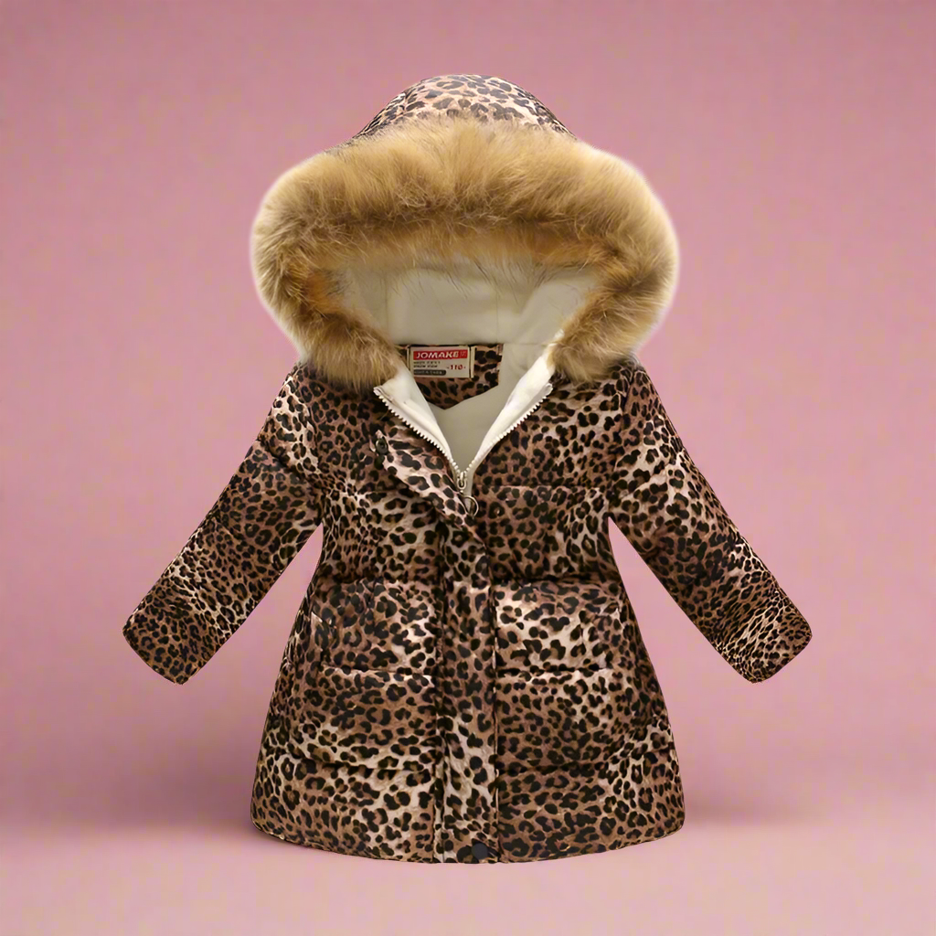 CozyTrend – Elegant og hyggelig – Vatteret vinterjakke til piger Leopardprint / 140 (7-8 år) | Pädagogisches Holzspielzeug von Mein Kleines Baby