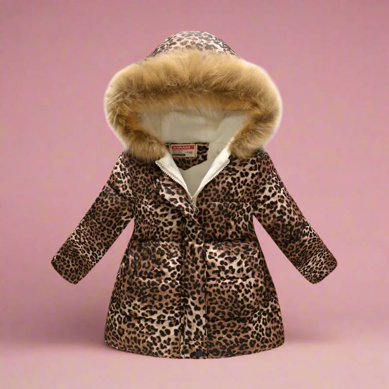 CozyTrend – Elegant og hyggelig – Vatteret vinterjakke til piger Leopardprint / 140 (7-8 år) | Pädagogisches Holzspielzeug von Mein Kleines Baby