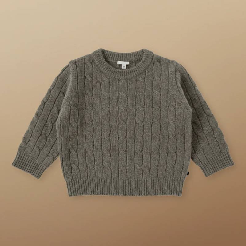 CozyWool – Warm & bequem – Kinderpullover aus feiner Wollmischung Pullover / Grau / 100 (3 Jahre) | Pädagogisches Holzspielzeug von Mein Kleines Baby