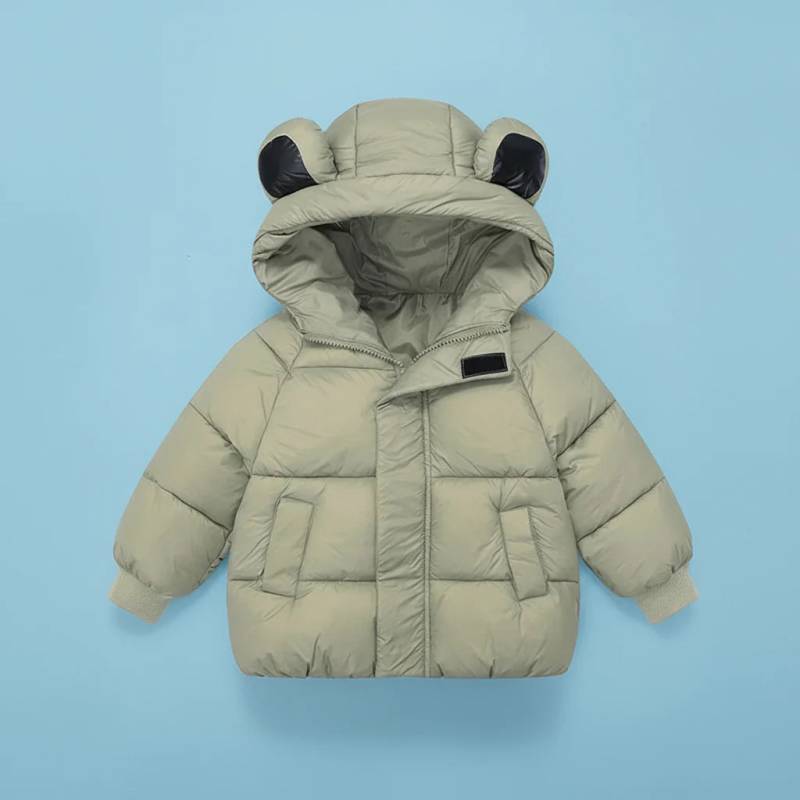 CozziBun– Warm&Niedlich - Wintermantel mit Kapuze Grün / 100 (3 Jahre) | Pädagogisches Holzspielzeug von Mein Kleines Baby