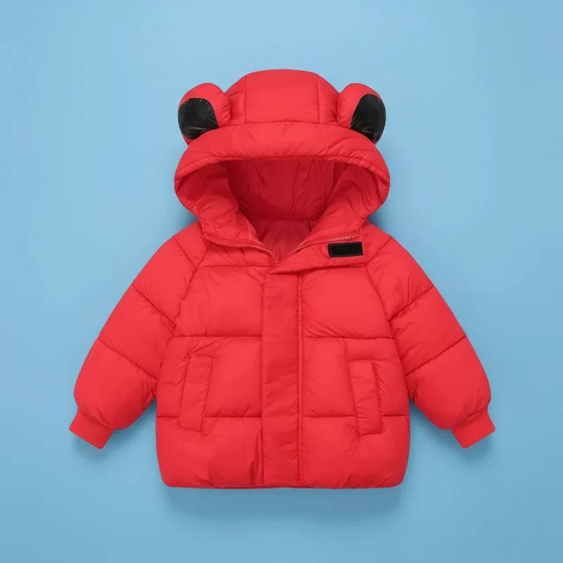 CozziBun– Warm&Niedlich - Wintermantel mit Kapuze Rot / 100 (3 Jahre) | Pädagogisches Holzspielzeug von Mein Kleines Baby