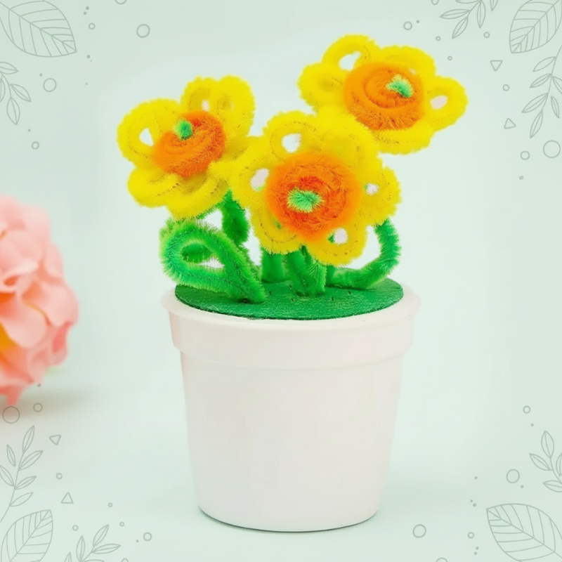 CraftBloom– Bunt&Kreativ– DIY-Blumentopf-Bastelset Frühlingsblumen | Pädagogisches Holzspielzeug von Mein Kleines Baby