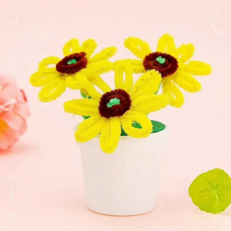 CraftBloom– Bunt&Kreativ– DIY-Blumentopf-Bastelset Sonnenblumengelb | Pädagogisches Holzspielzeug von Mein Kleines Baby