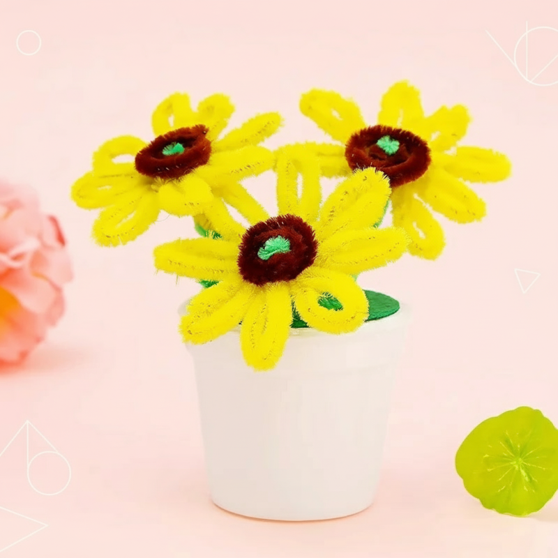 CraftBloom– Bunt&Kreativ– DIY-Blumentopf-Bastelset Sonnenblumengelb | Pädagogisches Holzspielzeug von Mein Kleines Baby
