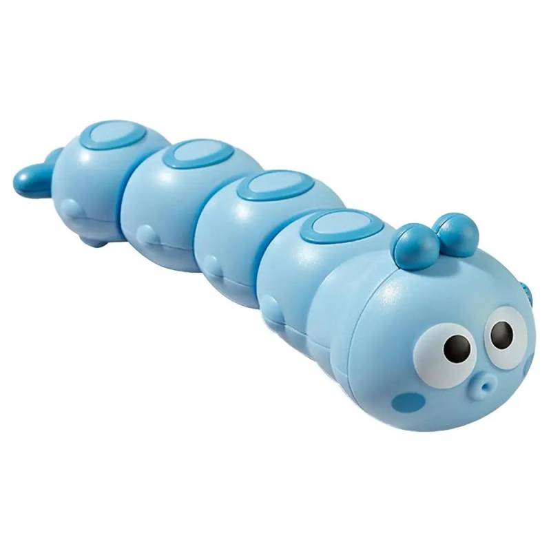 Crawling Caterpillar™ - Sjov Svingende Larve -  Optrækkelig Larve Blå | Pädagogisches Holzspielzeug von Mein Kleines Baby